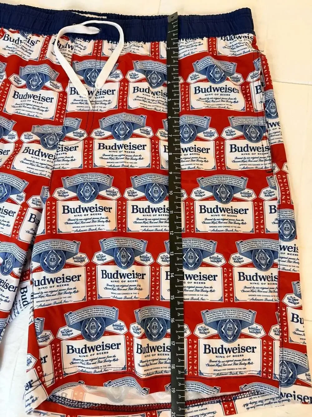 Tipsy Elves Budweiser Swim Trunks Men’s XL Retro Beer Print Shorts